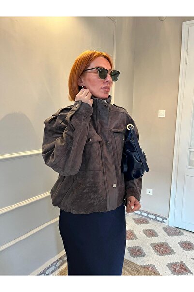 MSglame Bamber Oversize Süet Ceket Gri