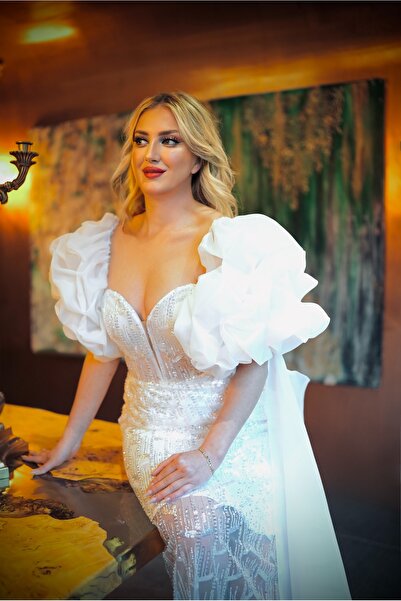 LUCSTYLE Ophelia Luxe (Haute Couture – Özel Tasarım After Gelinlik Kol Detaylı)