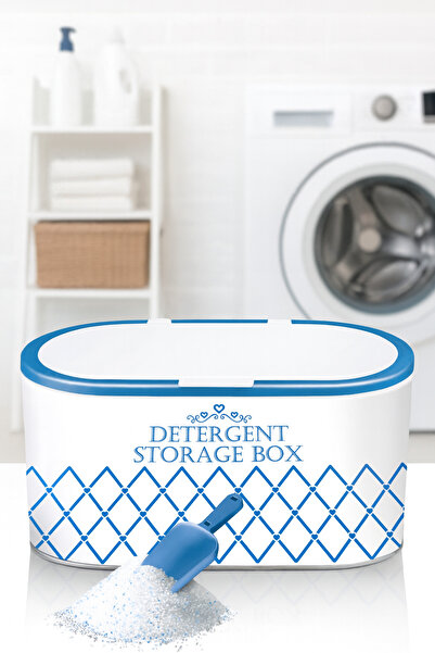 LE PARİS Metal Kova Kapaklı Deterjan Saklama Kutusu + Ölçek Kürek | Şık ve Dayanıklı Tasarım