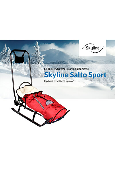 Other Sled with backrest, metal, for children, with sleeping bag, with pusher, strong, Polish