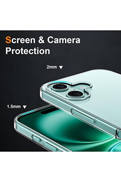 Flippy Προστατευτική θήκη σιλικόνης, για Apple iPhone 16 Plus, υπολογιστή, ανθεκτική στις κρούσεις, διαφανής