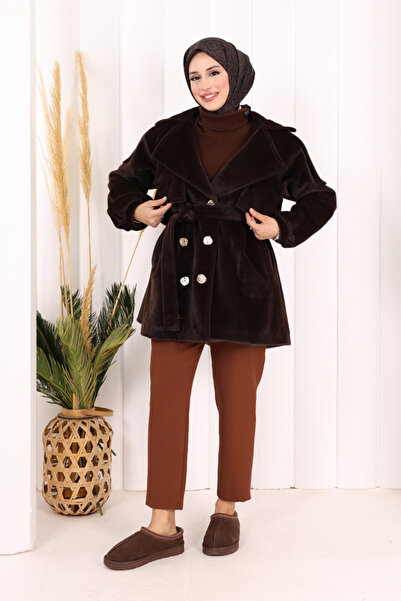Bym Fashion Buttoned Coat 70059 Brown