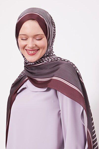 Levidor Kahve Kazayağı Desen Brand Şal