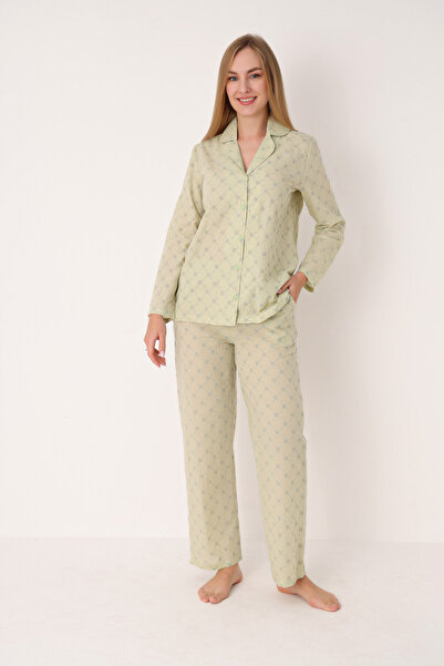 NBB Long Sleeve, Buttoned Down, Patterned Women's Pajama Set