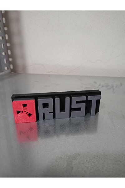MUAMMO Rust Logo Sembol Figür | Retro Stil Premium Oyun Figürü (Boya İçermez)