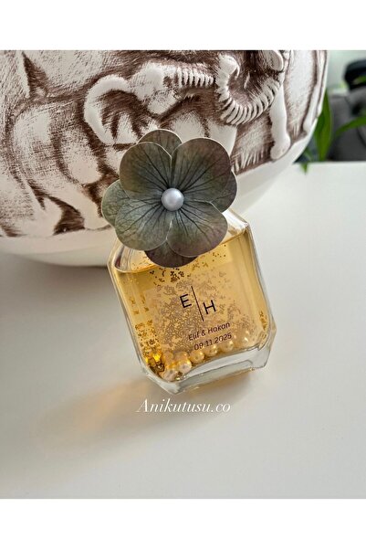 Anı Kutusu Nişan Hediyelik Kolonya Simli Ve Incili Cam Şişe 10 Adet,nişan,söz...