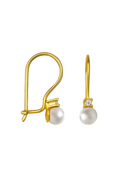 jelux silver 925 Ayar Gümüş Mayorka Zirkon Taşlı Mengeçli Çocuk Küpe