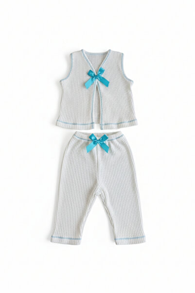 Salvia Dione 100% Cotton Baby Set - Vest Pants Set - Bottom Top Set - Baby Pants and Baby Vest