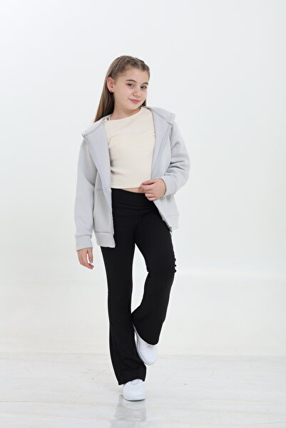 Tight Lady 100% Organic Cotton Girls' Sweatshirt Cardigan with 3-Layer Fleece, Hood, Zipper, and Kangaroo Pocket