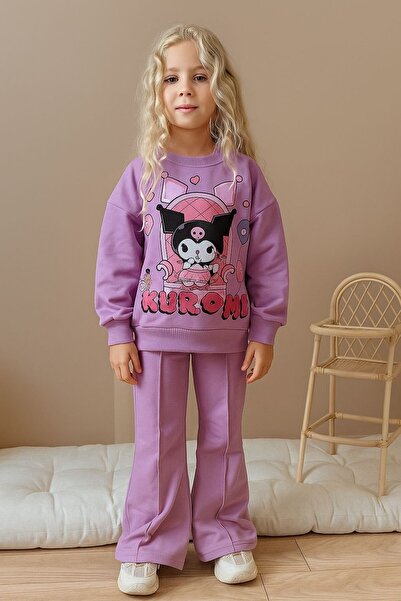 cgboutiquestylekids Cg Kids Kuromi Kız Çocuk 2 iplik Alt Üst Takım Süper Kalite Kumaş ispanyol Paça