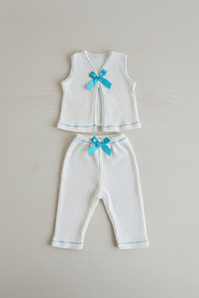 Salvia Dione 100% Cotton Baby Set - Vest Pants Set - Bottom Top Set - Baby Pants and Baby Vest