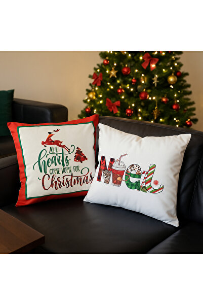 Limon Soft Double-Sided Printed Candy Christmas Patterned Set of 2 Velvet Throw Pillow Covers New Year - Christmas
