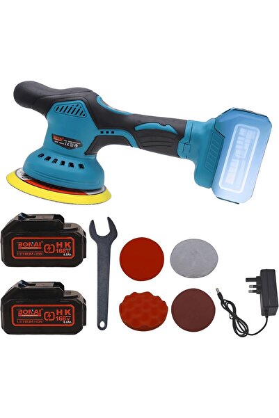 Bonai جهاز تلميع السيارات اللاسلكي BN-HK71، 21 فولت، 380 واط، آلة تلميع مزدوجة الحركة مع وسادة 150 مم، 2800-5500RP
