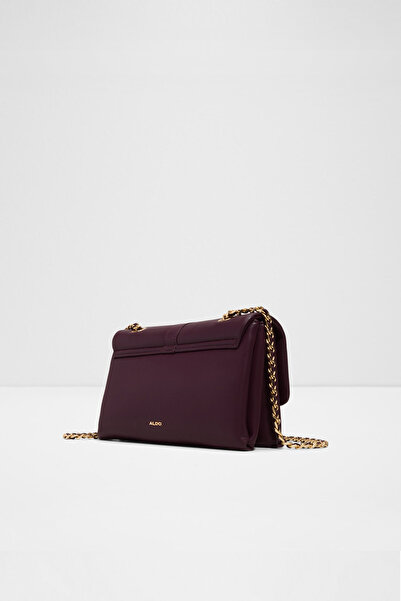 Aldo Alicie - Women's Medium Size Burgundy Three-Compartment Chain Shoulder Strap Crossbody Bag