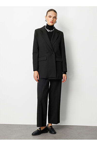 Mizalle Normal Bel Normal Siyah Kadın Pantolon M1MZ1010130184