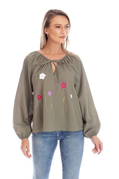 Eranthe Bluză de damă, Eranthe, stil Boho, IE, pictură manuală V357