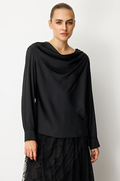 Ekol Σατέν μπλούζα με βαθύ λαιμό