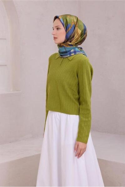 Belli Tivil Pure Silk Scarf 4206 - 52 Μπλε μοτίβο μπατίκ