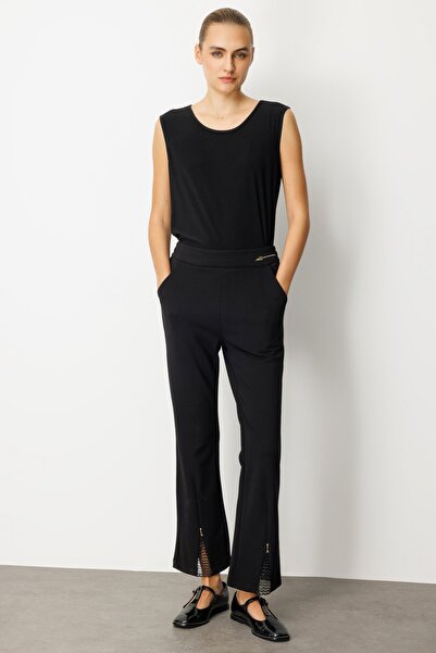 Ekol Trousers with Stone Detailing on the Cuffs and Metal Accessories