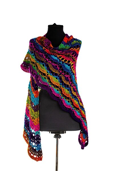 OEM Green Hand-Crocheted Shawl