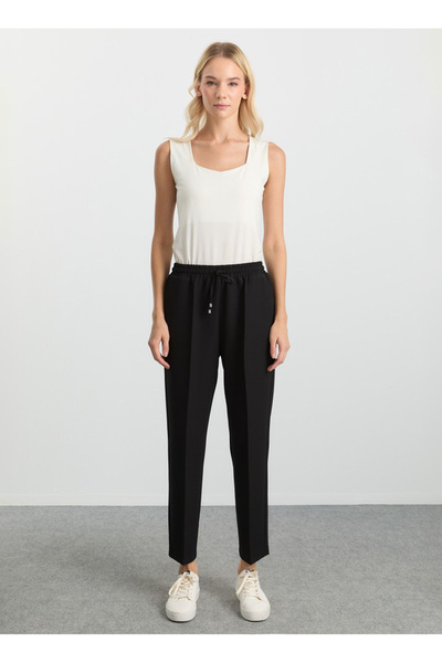Selen Normal Bel Standart Siyah Kadın Pantolon 25KSL5504