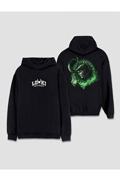 Darkia İskandinav Mitoloji Tanrı Loki Tasarım Baskılı Kapşonlu Sweat Hoodie