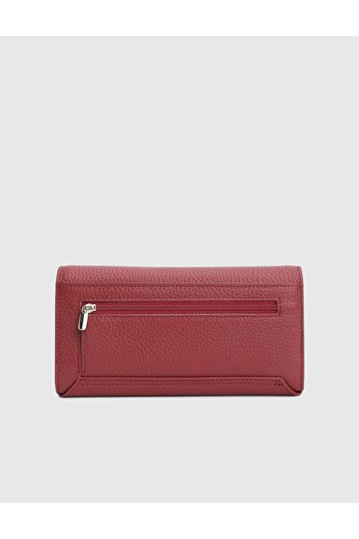 İLVİ Benson Genuine Floater Leather Claret Red Women's Wallet