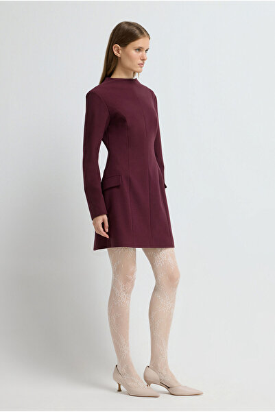 adL Gabardin Dik Yaka Elbise