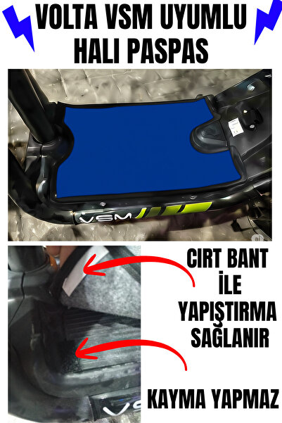 RS JANTİ STORE VOLTA VSM Uyumlu Özel Pembe Kalın Halı Paspas Cırtlı Yapışkanl...