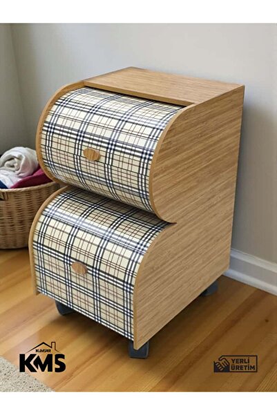 kmskumsar 2'Katlı Sürgülü Kapaklı Ahşap Sebzelik