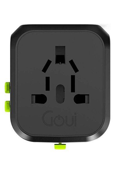 GOUİ JOY Uniq PD Travel Charger - Fits All Devices, 30W, Black/Green