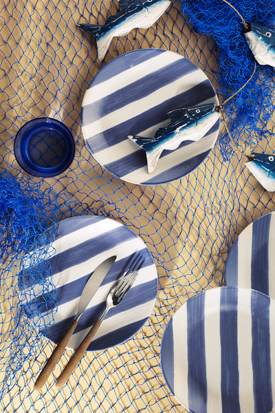 Kütahya Porselen Ocean Line 4 Piece 20 cm Serving Plate Blue