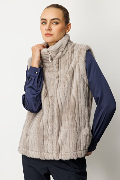 Ekol Striped Plush Vest
