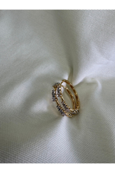 bijux by mrv أقراط دائرية كبيرة من الحجر من السلسلة الخاصة