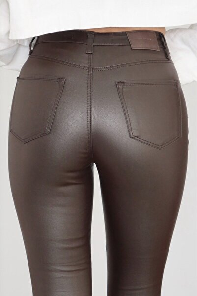 LACARINO Skinny Leg Waxed Pants