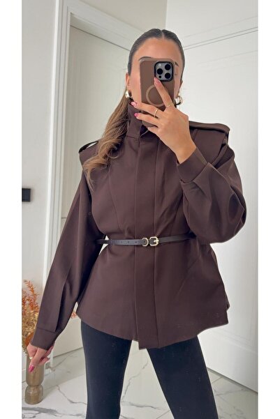 Solie Kahverengi Kemerli Tasarım Ceket