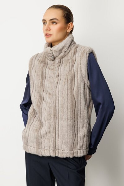 Ekol Striped Plush Vest