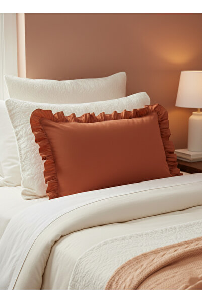 Mery Tekstil غطاء وسادة مكشكش 100% قطن 50x70 سم