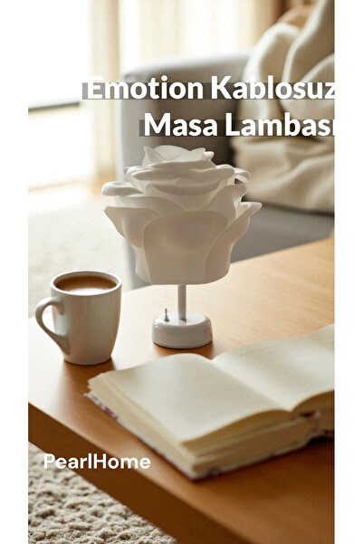 PearlHome White Eva Emotion Design Wireless Table Lamp – White, Decorative Led Lampshade