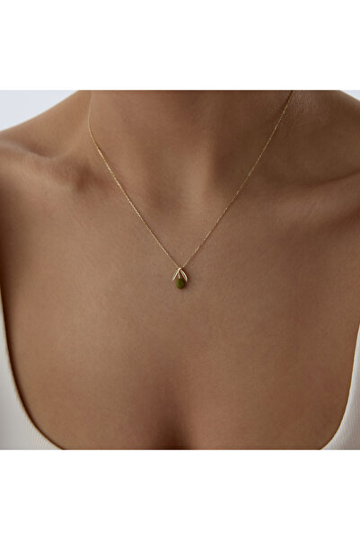 Cherry by Özkonak Mini Yeşil Zeytin Kolye