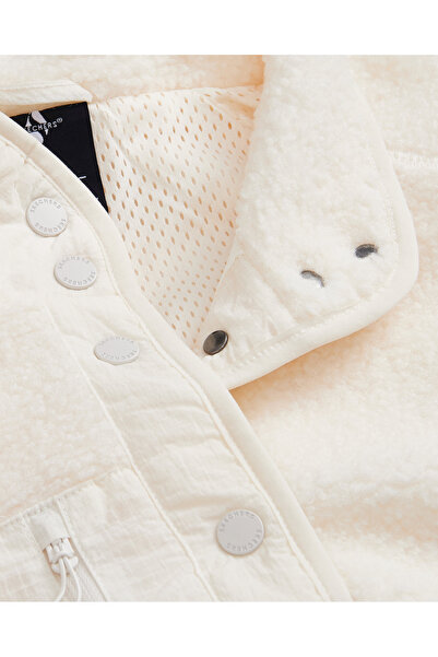 SKECHERS W Woven Detailed Pull Over Sherpa Kadın Beyaz Mont S2520218-3855