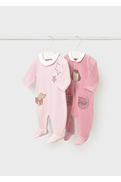 MAYORAL Girl's Baby Romper Set Long Sleeve Velvet Orchid 2-Piece