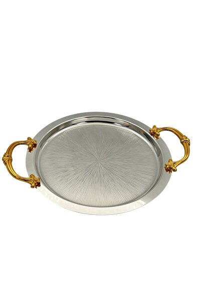 BİNDAWOOD B&D Tray Silver 9.5 inch - Silver Gold