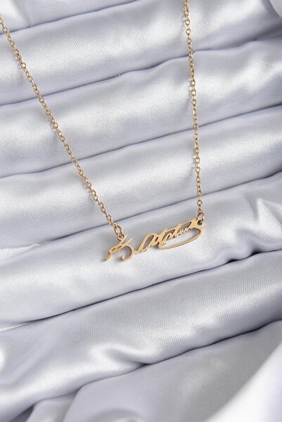 N!da Jewelry Steel Ataturk Signature Necklace
