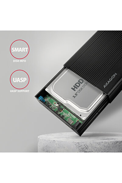 Other AXAGON Ribbed aluminum USB 3.2 Gen 1 - SATA 6G external box for 3.5"" HDD