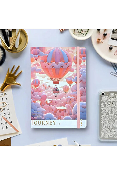 Evistro دفتر ملاحظات يومي مخطط من أجاندا، بالون وردي