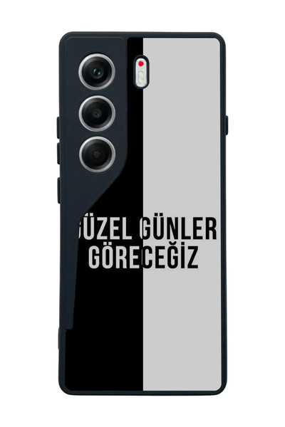 TECNO Camon 40 Uyumlu Baskılı, Mat Siyah,Yumuşak Silikon, Koruyucu,Şok Emici ...