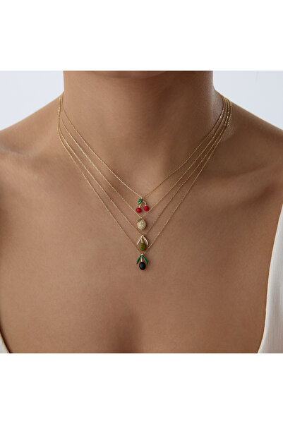 Cherry by Özkonak Mini Yeşil Zeytin Kolye