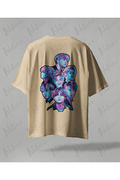 Nulivez Kpop Bts Design Back Printed High Quality Compact Unisex Oversized T-Shirt