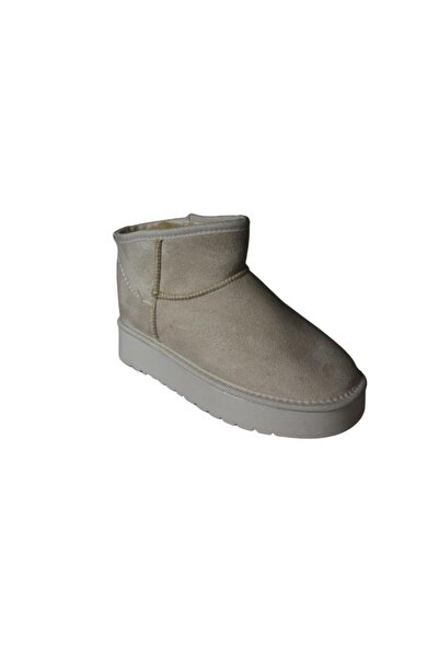 Yaz Kış Ayakkabı Yazkiş Women's Camel Hair Black Wool Inside Ankle Thick Sole...